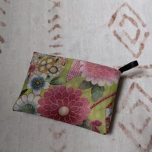 Floral Green and Pink Reusable Nylon Tote